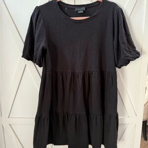 Black Tiered Babydoll Dress